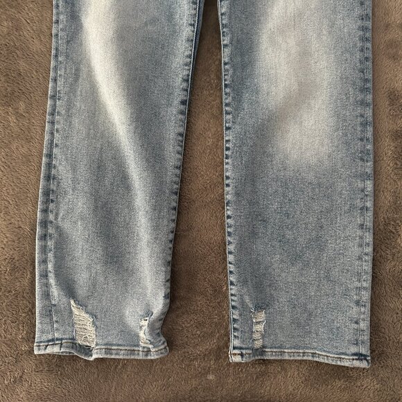 Good American Good Legs High Rise Straight Leg Jeans 12/31 Light Wash Button Fly - Picture 3 of 9